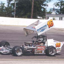 Randy Sweet driving at sprint race car in 2000.