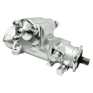 A steering box for race cars that has had steering box maintenance performed on it.
