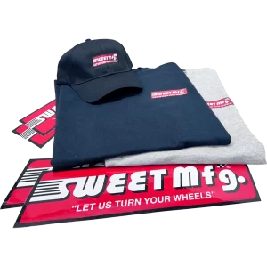 Merchandise from Sweet Manufacturing.